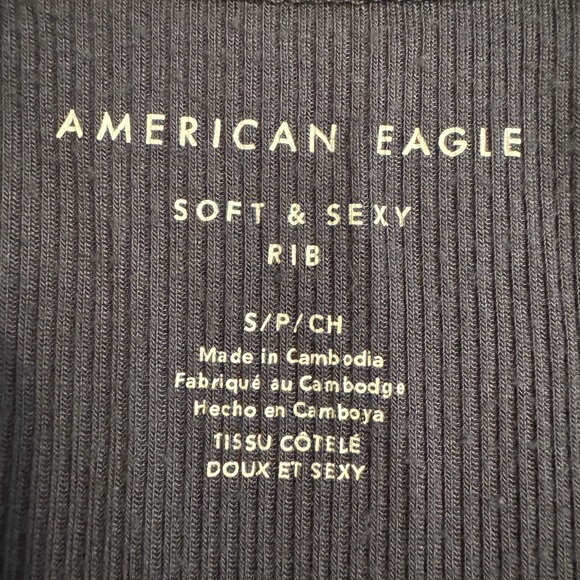 Navy/Dark Gray Ribbed American Eagle Tank Top - Picture 3 of 3